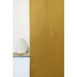 RIDEAUDISCOUNT Rideau Occultant 135 X 180 Cm à Oeillets Uni Jaune - Jaune -Rideau et tringle Soldes 2024 37570317 4