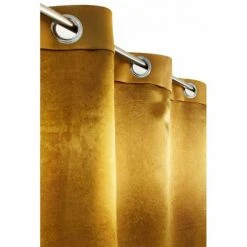 RIDEAUDISCOUNT Rideau Occultant 135 X 180 Cm à Oeillets Uni Jaune - Jaune -Rideau et tringle Soldes 2024 37570317 5