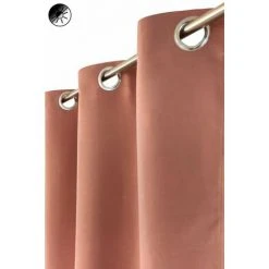 RIDEAUDISCOUNT Rideau Occultant 135 X 180 Cm à Oeillets Uni Rose - Rose