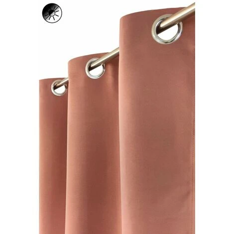 RIDEAUDISCOUNT Rideau Occultant 135 X 180 Cm à Oeillets Uni Rose - Rose 1 RIDEAUDISCOUNT Rideau Occultant 135 X 180 Cm à Oeillets Uni Rose - Rose
