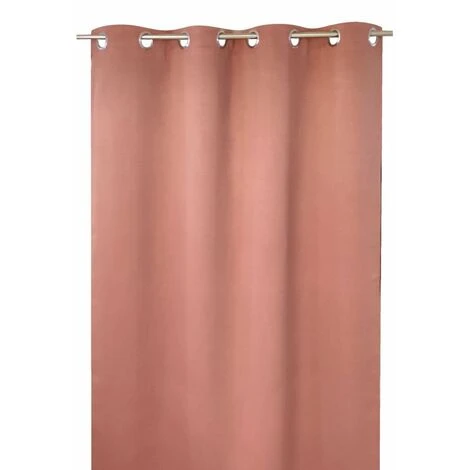 RIDEAUDISCOUNT Rideau Occultant 135 X 180 Cm à Oeillets Uni Rose - Rose 2 RIDEAUDISCOUNT Rideau Occultant 135 X 180 Cm à Oeillets Uni Rose - Rose – Image 2