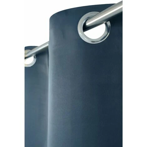 RIDEAUDISCOUNT Rideau Occultant Grande Largeur 275 X 180 Cm à Oeillets Uni Bleu Foncé - Bleu 3 RIDEAUDISCOUNT Rideau Occultant Grande Largeur 275 X 180 Cm à Oeillets Uni Bleu Foncé - Bleu – Image 3