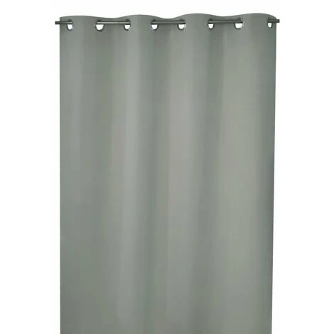 RIDEAUDISCOUNT Rideau Occultant 135 X 180 Cm à Oeillets Uni Gris Moyen - Gris 2 RIDEAUDISCOUNT Rideau Occultant 135 X 180 Cm à Oeillets Uni Gris Moyen - Gris – Image 2