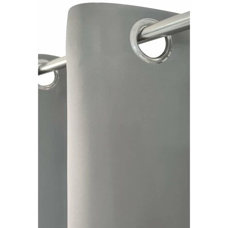 RIDEAUDISCOUNT Rideau Occultant 135 X 180 Cm à Oeillets Uni Gris Moyen - Gris 3 RIDEAUDISCOUNT Rideau Occultant 135 X 180 Cm à Oeillets Uni Gris Moyen - Gris – Image 3