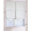 ENJOY HOME 2 Voiles Polyester Passe-tringle Pointes à Pompons LUTHEO - 60 X 90 Cm Uni BLANC
