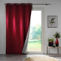 DOUCEUR D'INTRIEUR Rideau Thermique 140 X 260 Cm 100% Occultant/jacquard Darko Bordeaux - Bordeaux