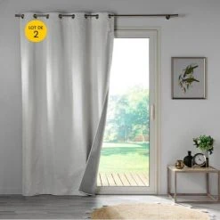 CDAFFAIRES Lot De 2 Rideaux Isolant Phonique Thermique Occultant 140 X 260 Cm Darko Blanc - Blanc