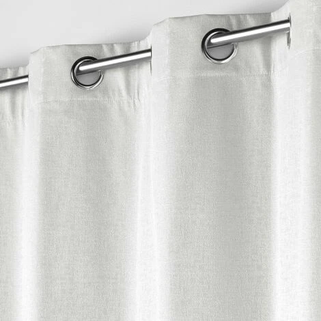CDAFFAIRES Lot De 2 Rideaux Isolant Phonique Thermique Occultant 140 X 260 Cm Darko Blanc - Blanc 4 CDAFFAIRES Lot De 2 Rideaux Isolant Phonique Thermique Occultant 140 X 260 Cm Darko Blanc - Blanc – Image 4