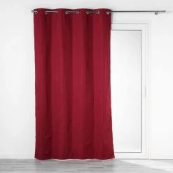 CDAFFAIRES Lot De 2 Rideaux Isolant Phonique Thermique Occultant 140 X 260 Cm Darko Rouge - Bordeaux -Rideau et tringle Soldes 2024 37949140 4