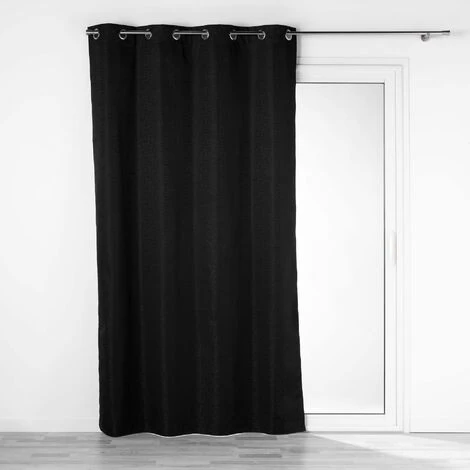 DOUCEUR D'INTRIEUR Lot De 2 Rideaux Isolant Phonique Thermique Occultant 140 X 260 Cm Darko Noir - Noir 4 DOUCEUR D'INTRIEUR Lot De 2 Rideaux Isolant Phonique Thermique Occultant 140 X 260 Cm Darko Noir - Noir – Image 4