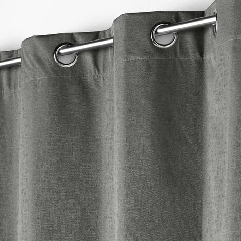 CDAFFAIRES Lot De 2 Rideaux Isolant Phonique Thermique Occultant 140 X 260 Cm Darko Gris - Anthracite 3 CDAFFAIRES Lot De 2 Rideaux Isolant Phonique Thermique Occultant 140 X 260 Cm Darko Gris - Anthracite – Image 3
