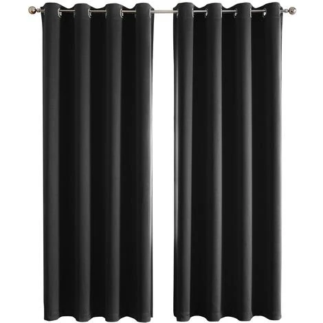 OOBEST Lot De 2 Rideaux Thermiques 140*240cm Noir 3 OOBEST Lot De 2 Rideaux Thermiques 140*240cm Noir – Image 3