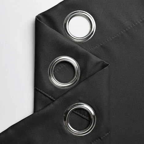 OOBEST Lot De 2 Rideaux Thermiques 140*240cm Noir 5 OOBEST Lot De 2 Rideaux Thermiques 140*240cm Noir – Image 5