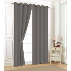 RêVES & DéCO Lot Deux Rideaux UNI Aveline 140 X 240 Cm - Gris