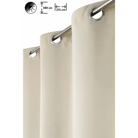 RIDEAUDISCOUNT Rideau Occultant Grande Largeur Grande Hauteur 275 X 280 Cm à Oeillets Uni Taupe - Naturel 1 RIDEAUDISCOUNT Rideau Occultant Grande Largeur Grande Hauteur 275 X 280 Cm à Oeillets Uni Taupe - Naturel