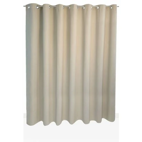 RIDEAUDISCOUNT Rideau Occultant Grande Largeur Grande Hauteur 275 X 280 Cm à Oeillets Uni Taupe - Naturel 2 RIDEAUDISCOUNT Rideau Occultant Grande Largeur Grande Hauteur 275 X 280 Cm à Oeillets Uni Taupe - Naturel – Image 2