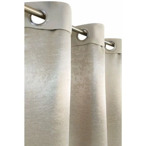 RIDEAUDISCOUNT Rideau Occultant Grande Largeur Grande Hauteur 275 X 280 Cm à Oeillets Uni Taupe - Naturel 5 RIDEAUDISCOUNT Rideau Occultant Grande Largeur Grande Hauteur 275 X 280 Cm à Oeillets Uni Taupe - Naturel – Image 5