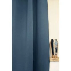 RIDEAUDISCOUNT Rideau Occultant Grande Largeur 275 X 240 Cm à Oeillets Uni Bleu Foncé - Bleu -Rideau et tringle Soldes 2024 38224116 4
