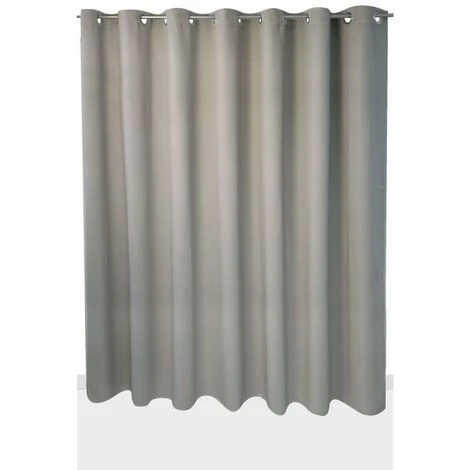 RIDEAUDISCOUNT Rideau Occultant Grande Largeur Grande Hauteur 275 X 280 Cm à Oeillets Uni Gris Moyen - Gris 2 RIDEAUDISCOUNT Rideau Occultant Grande Largeur Grande Hauteur 275 X 280 Cm à Oeillets Uni Gris Moyen - Gris – Image 2