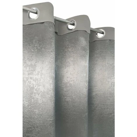 RIDEAUDISCOUNT Rideau Occultant Grande Largeur Grande Hauteur 275 X 280 Cm à Oeillets Uni Gris Moyen - Gris 5 RIDEAUDISCOUNT Rideau Occultant Grande Largeur Grande Hauteur 275 X 280 Cm à Oeillets Uni Gris Moyen - Gris – Image 5