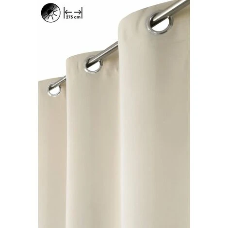 RIDEAUDISCOUNT Rideau Occultant Grande Largeur 275 X 240 Cm à Oeillets Uni Taupe - Naturel 1 RIDEAUDISCOUNT Rideau Occultant Grande Largeur 275 X 240 Cm à Oeillets Uni Taupe - Naturel
