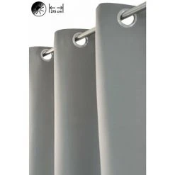 RIDEAUDISCOUNT Rideau Occultant Grande Largeur 275 X 240 Cm à Oeillets Uni Gris Moyen - Gris