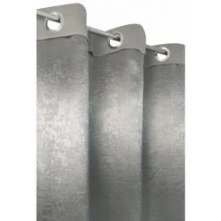 RIDEAUDISCOUNT Rideau Occultant Grande Largeur 275 X 240 Cm à Oeillets Uni Gris Moyen - Gris -Rideau et tringle Soldes 2024 38229929 5