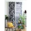 HOMEMAISON Rideau Occultant Imprimé Exotique Noir 135 X 260 Cm