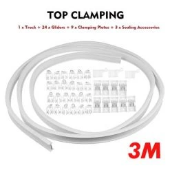 Rail De Tringle De Fenêtre à Courbe Droite De Douche Pliable Flexible De Plafond De Rail De Rideau (serrage Supérieur De 3M) Coxolo