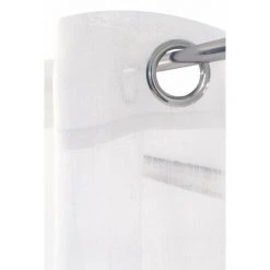 RIDEAUDISCOUNT Voilage Grande Largeur 280 X 240 Cm à 14 Oeillets Effet Lin Naturel Uni Blanc - Blanc -Rideau et tringle Soldes 2024 38937394 3