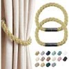 LANGRAY 2 Paquets D'embrasses Magnétiques Pour Rideaux Style Moderne Et Simple, Pratiques Et Décoratives Pour Rideaux Fins Ou épais à La Maison Ou Au Bureau (or)