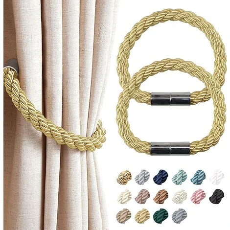LANGRAY 2 Paquets D'embrasses Magnétiques Pour Rideaux Style Moderne Et Simple, Pratiques Et Décoratives Pour Rideaux Fins Ou épais à La Maison Ou Au Bureau (or) 1 LANGRAY 2 Paquets D'embrasses Magnétiques Pour Rideaux Style Moderne Et Simple, Pratiques Et Décoratives Pour Rideaux Fins Ou épais à La Maison Ou Au Bureau (or)