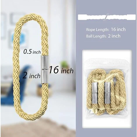 LANGRAY 2 Paquets D'embrasses Magnétiques Pour Rideaux Style Moderne Et Simple, Pratiques Et Décoratives Pour Rideaux Fins Ou épais à La Maison Ou Au Bureau (or) 2 LANGRAY 2 Paquets D'embrasses Magnétiques Pour Rideaux Style Moderne Et Simple, Pratiques Et Décoratives Pour Rideaux Fins Ou épais à La Maison Ou Au Bureau (or) – Image 2