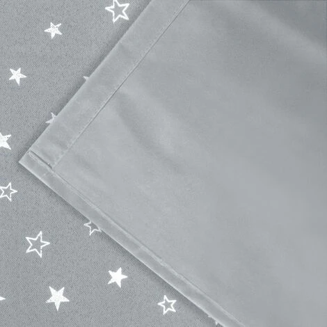 IDMARKET Lot De 2 Rideaux Thermiques Gris Clair Motif étoile 140x180 Cm - Gris 4 IDMARKET Lot De 2 Rideaux Thermiques Gris Clair Motif étoile 140x180 Cm - Gris – Image 4