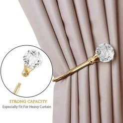 ILOVEMILAN Embrasses De Rideaux, Crochets Embrasse Avec Boule De Cristal Pour Draperie, Métal Doré, Support De Rideau Décoratif Pour La Maison, Bureau -Rideau et tringle Soldes 2024 39636947 5