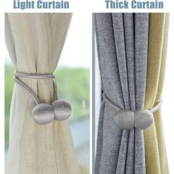 TRIOMPHE Embrasse à Rideaux Avec Boucle Magnétique Rideau Clips Corde Décoratives Attache De Rideau Pour Maison Salon Chambre Bureau Paquet De 2（Gris Argent） -Rideau et tringle Soldes 2024 39637805 3