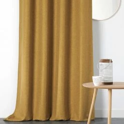 HOMEMAISON Rideau Obscurcissant Et Isolant à Galon Fronceur Jaune 140 X 260 Cm - Jaune