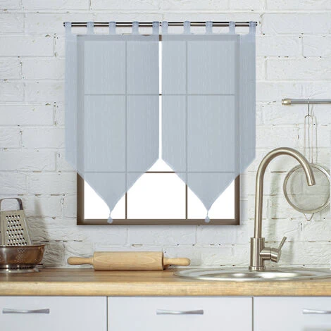 HOMEMAISON Paire De Voilages à Passants Gris 60 X 120 Cm - Gris 1 HOMEMAISON Paire De Voilages à Passants Gris 60 X 120 Cm - Gris