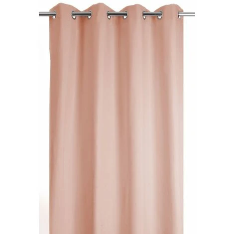 RIDEAUDISCOUNT Rideau Occultant Thermique 135 X 240 Cm à Oeillets Anti-Froid Uni Rose Clair - Rose 2 RIDEAUDISCOUNT Rideau Occultant Thermique 135 X 240 Cm à Oeillets Anti-Froid Uni Rose Clair - Rose – Image 2