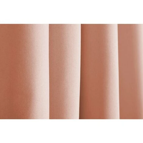 RIDEAUDISCOUNT Rideau Occultant Thermique 135 X 240 Cm à Oeillets Anti-Froid Uni Rose Clair - Rose 4 RIDEAUDISCOUNT Rideau Occultant Thermique 135 X 240 Cm à Oeillets Anti-Froid Uni Rose Clair - Rose – Image 4