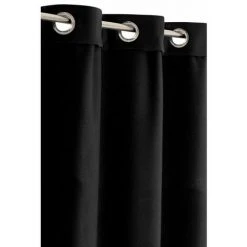 RIDEAUDISCOUNT Rideau Occultant Thermique 135 X 240 Cm à Oeillets Anti-Froid Uni Noir - Noir -Rideau et tringle Soldes 2024 39697676 4