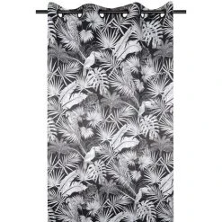 LOVELY CASA Rideau à œillets Occultant 135x260 Cm Brasil Noir - Noir