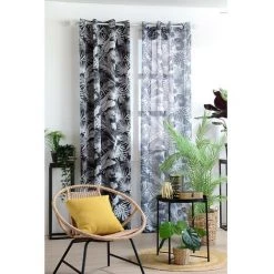 LOVELY CASA Rideau à œillets Occultant 135x260 Cm Brasil Noir - Noir -Rideau et tringle Soldes 2024 39768654 3