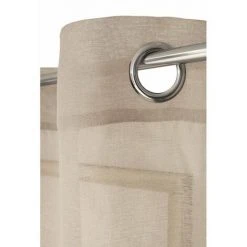 RIDEAUDISCOUNT Voilage 140 X 240 Cm à Oeillets Effet Naturel Destructuré Uni Beige - Naturel -Rideau et tringle Soldes 2024 39779653 4