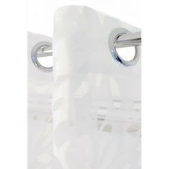 RIDEAUDISCOUNT Voilage 135 X 240 Cm à Oeillets Dévoré Motif Fleur Uni Blanc - Blanc -Rideau et tringle Soldes 2024 39860407 3