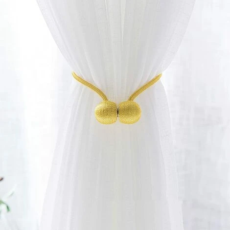 ECHOO Sangles De Rideau 4 Embrasses De Rideau Dorées, Attaches De Rideaux Magnétiques Plus Solides, Attaches De Rideaux De Style Européen Moderne, Corde Ronde Décorative Pour La Fenêtre De Bureau De Chambre à Coucher 2 ECHOO Sangles De Rideau 4 Embrasses De Rideau Dorées, Attaches De Rideaux Magnétiques Plus Solides, Attaches De Rideaux De Style Européen Moderne, Corde Ronde Décorative Pour La Fenêtre De Bureau De Chambre à Coucher – Image 2