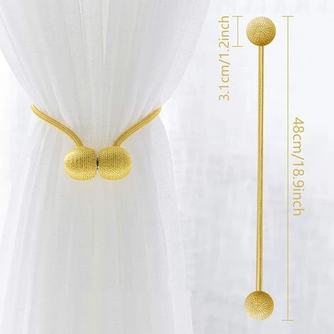 ECHOO Sangles De Rideau 4 Embrasses De Rideau Dorées, Attaches De Rideaux Magnétiques Plus Solides, Attaches De Rideaux De Style Européen Moderne, Corde Ronde Décorative Pour La Fenêtre De Bureau De Chambre à Coucher 4 ECHOO Sangles De Rideau 4 Embrasses De Rideau Dorées, Attaches De Rideaux Magnétiques Plus Solides, Attaches De Rideaux De Style Européen Moderne, Corde Ronde Décorative Pour La Fenêtre De Bureau De Chambre à Coucher – Image 4