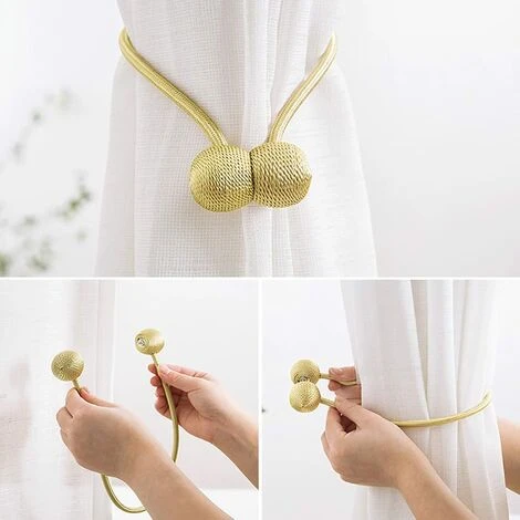 ECHOO Sangles De Rideau 4 Embrasses De Rideau Dorées, Attaches De Rideaux Magnétiques Plus Solides, Attaches De Rideaux De Style Européen Moderne, Corde Ronde Décorative Pour La Fenêtre De Bureau De Chambre à Coucher 5 ECHOO Sangles De Rideau 4 Embrasses De Rideau Dorées, Attaches De Rideaux Magnétiques Plus Solides, Attaches De Rideaux De Style Européen Moderne, Corde Ronde Décorative Pour La Fenêtre De Bureau De Chambre à Coucher – Image 5