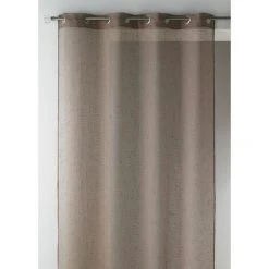HOMEMAISON Voilage En étamine Unie Et Fils Lurex Taupe 140 X 240 Cm - Taupe