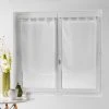 HOMEMAISON Paire De Petits Vitrages Droits à Passants Blanc 60 X 120 Cm - Blanc
